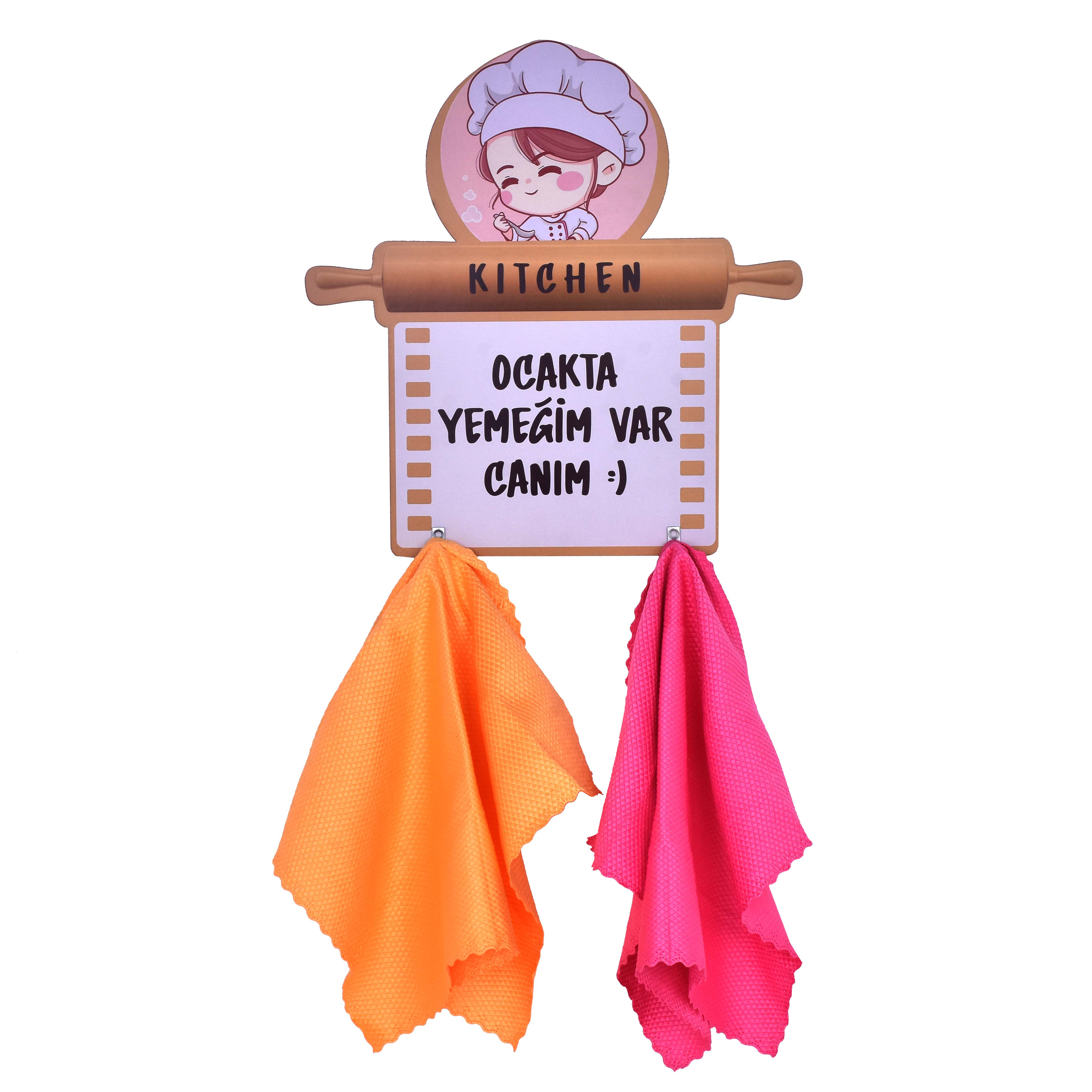 Ahşap Dekoratif Çok Amaçlı Mutfak Askısı Desen 2